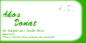 akos donat business card